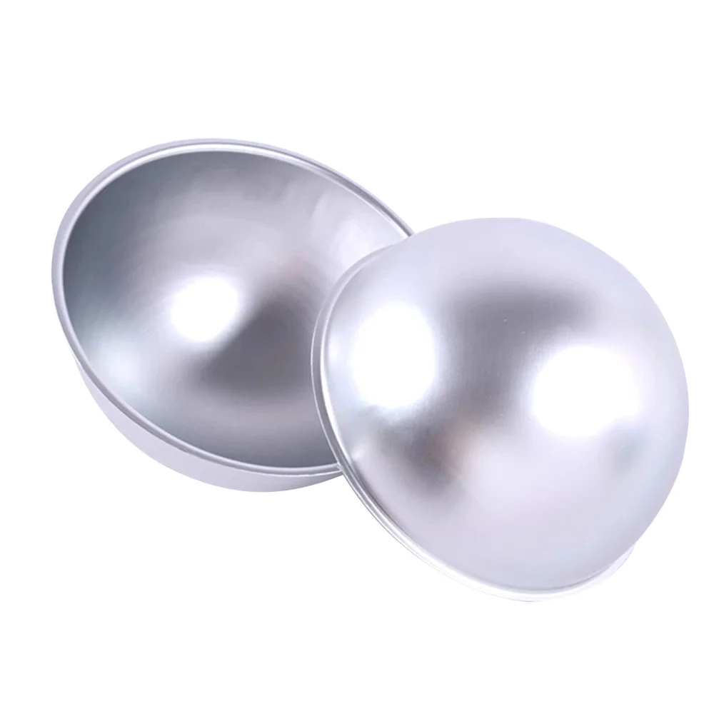 

Two Pack Spherical Aluminum Alloy Cake Mold Fondant Decorating Pastry Tools Basketball Cake Pan with 2 Brackets