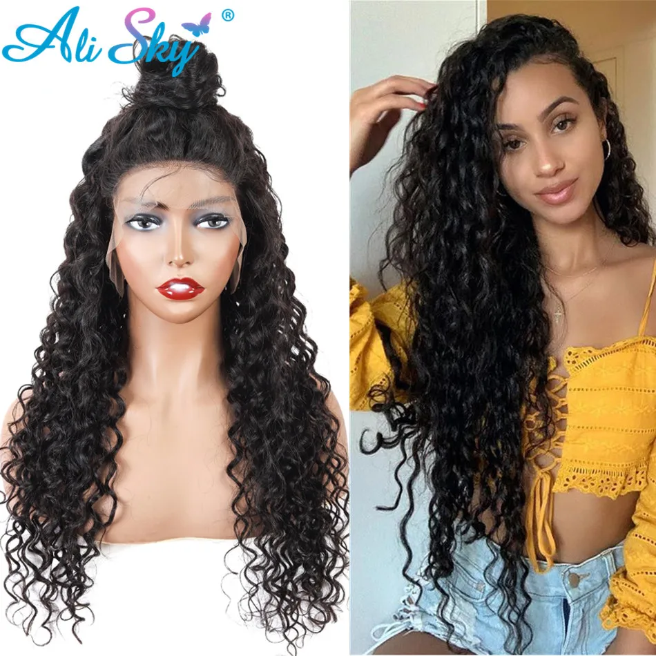 Alisky бразильские волнистые Синтетические волосы на кружеве парик синтетические