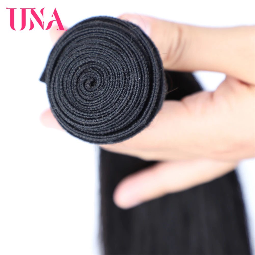 UNA человеческие волосы 1 шт. в упаковке бразильские прямые Реми пучок натуральных