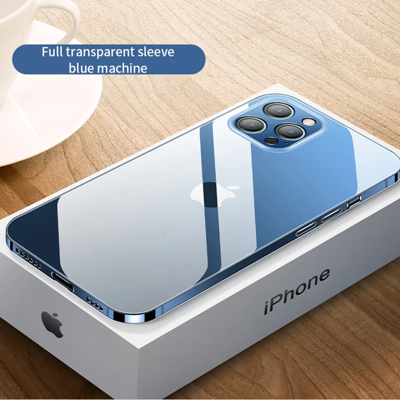 Роскошный стеклянный чехол iHaitun для iPhone 12 Pro Max ультратонкие прозрачные