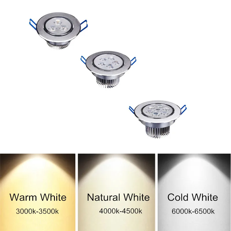 Угловой регулируемый светодиодный встраиваемый светильник 9 Вт 12 15 21 потолочный