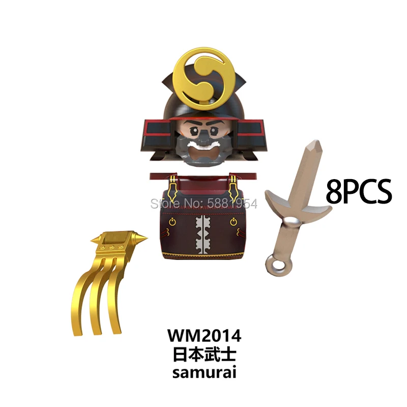Экшн-фигурки команды японских самураев WM6090 ронин воин шлем броня аксессуары