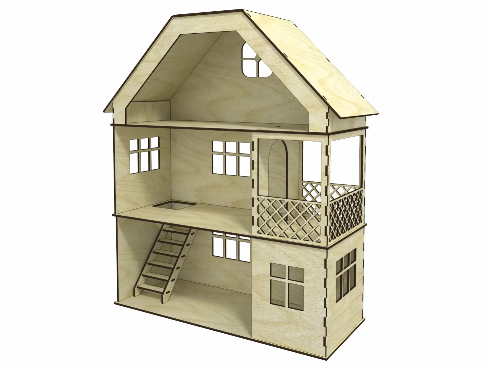 

Деревянный кукольный домик (без мебели) для куклы Барби, сборка без клея и гвоздей, набор для сборки «сделай сам» для игр и творчества