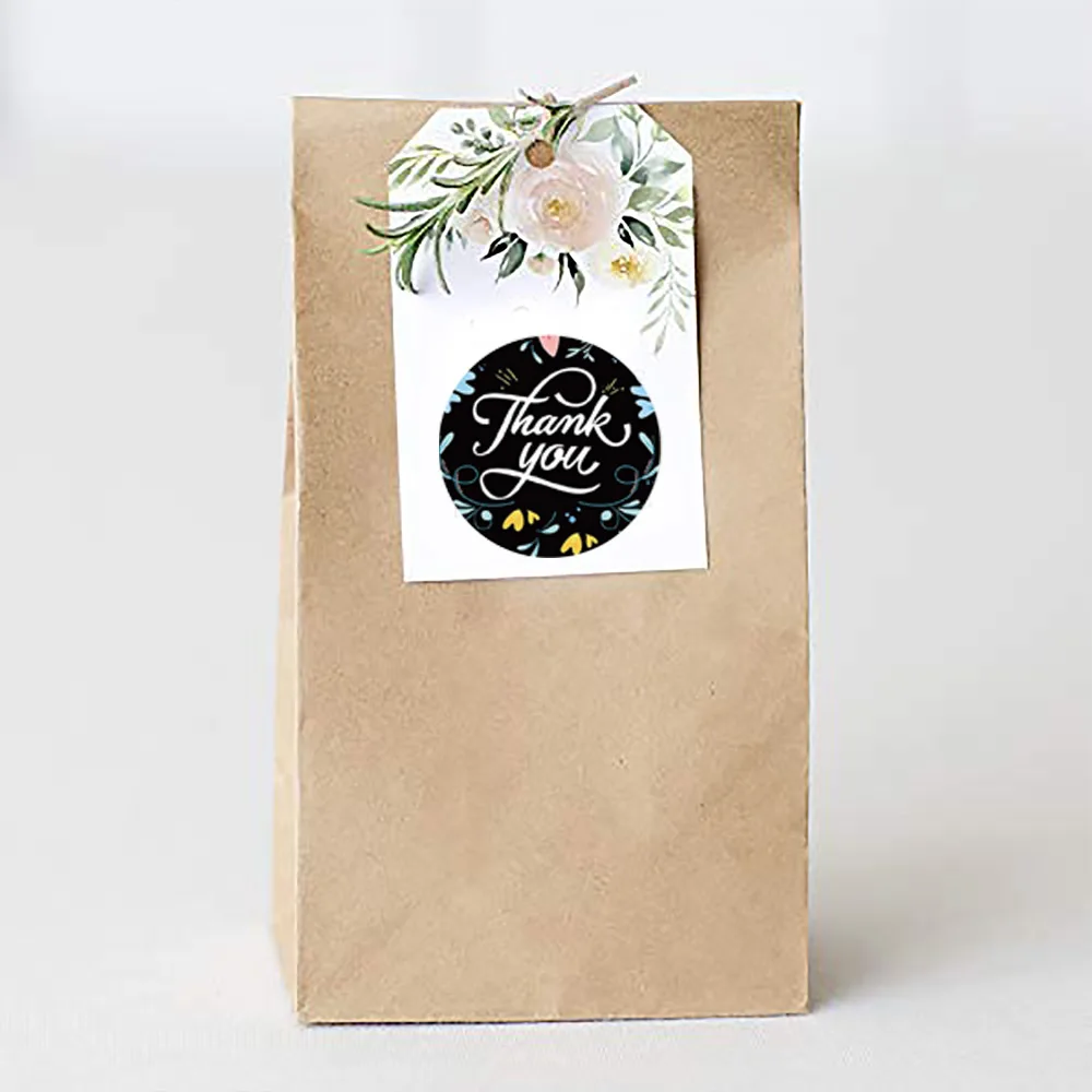 

pink thank you stickers for envelope sealing labels Various floral design suitable business package decoration stationery
