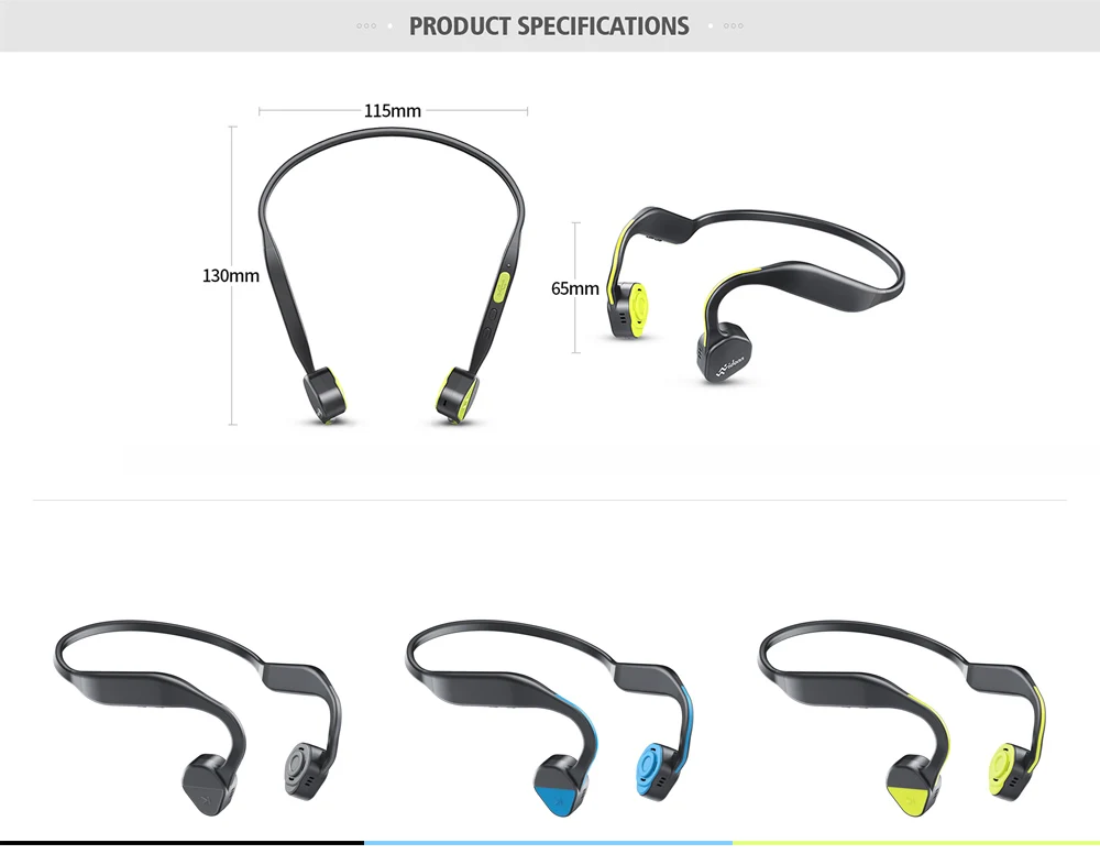 Vidonn F1, беспроводные наушники с костной проводимостью, HiFi, Bluetooth, микрофон, с шумоподавлением, водонепроницаемые, с шейным ремешком, спортивные наушники для бега