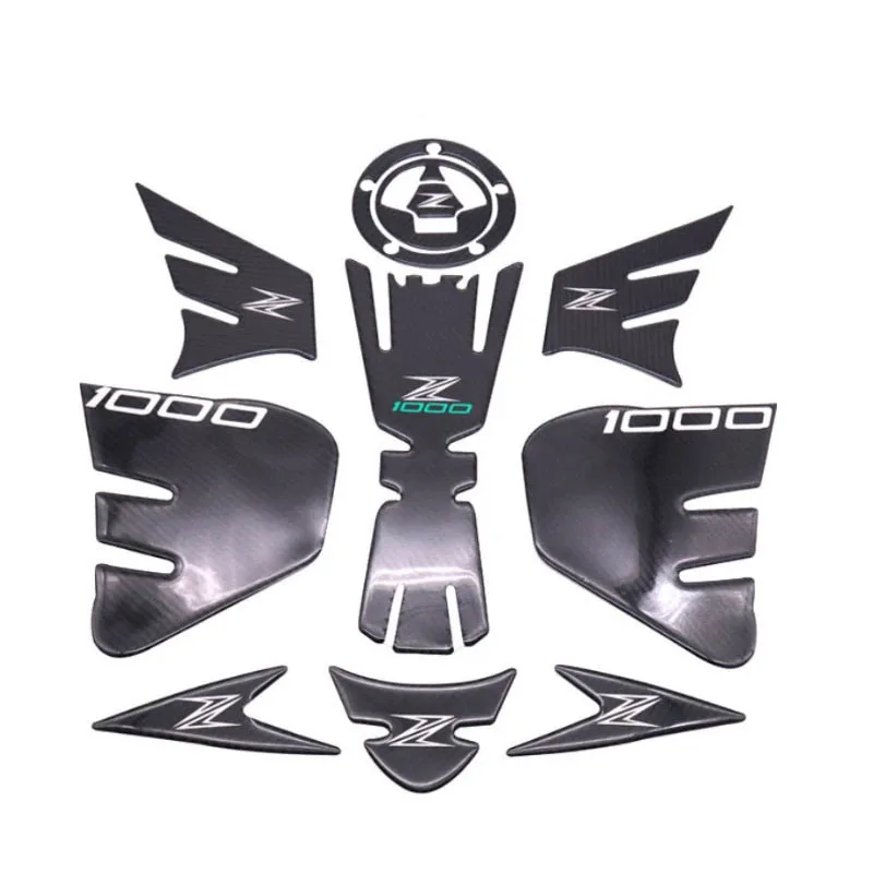 

For Kawasaki Z1000 KAWASAKIZ1000 Z 1000 MOTORIST 3D carbon fiber Stickers Decal Emblem Protection Tank Pad Cas Cap