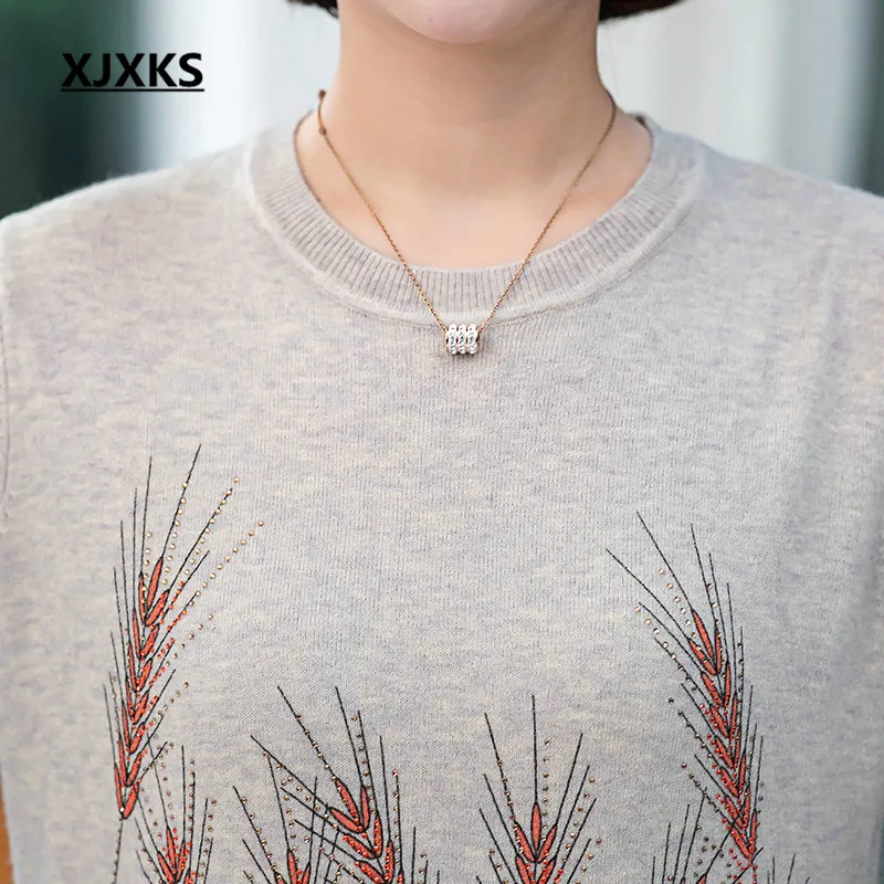 Женский шерстяной свитер с круглым вырезом и длинным рукавом | Женская одежда