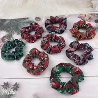 2pcs new christmas cotton and linen large intestine ring cotton and linen tie hair girls hair accessories hair ring