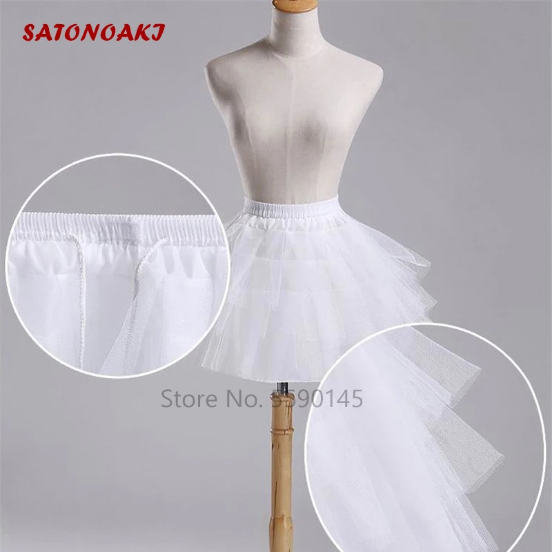 

Top Quality White Black Ballet Petticoat Tulle Ruffle Short Bridal Lolita Skirt Underskirt Jupon Sous Robe Accessories Undefined