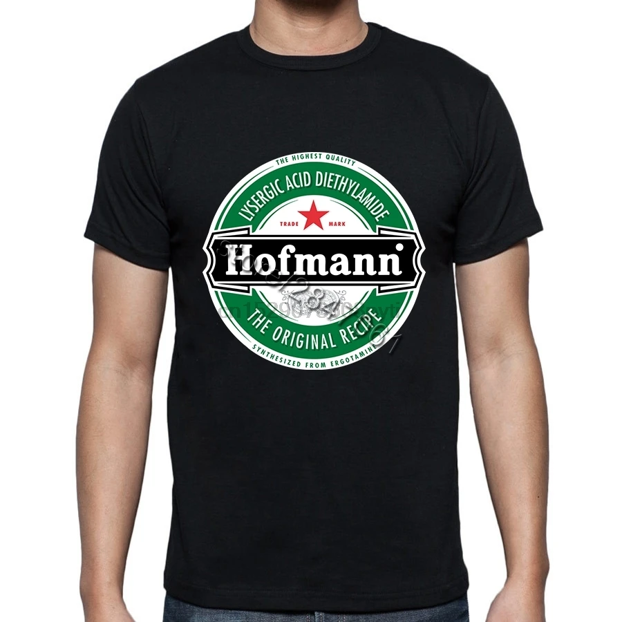 Уникальные взрослые Hofmann Lsd Beer Label Футболка короткий рукав эластичный