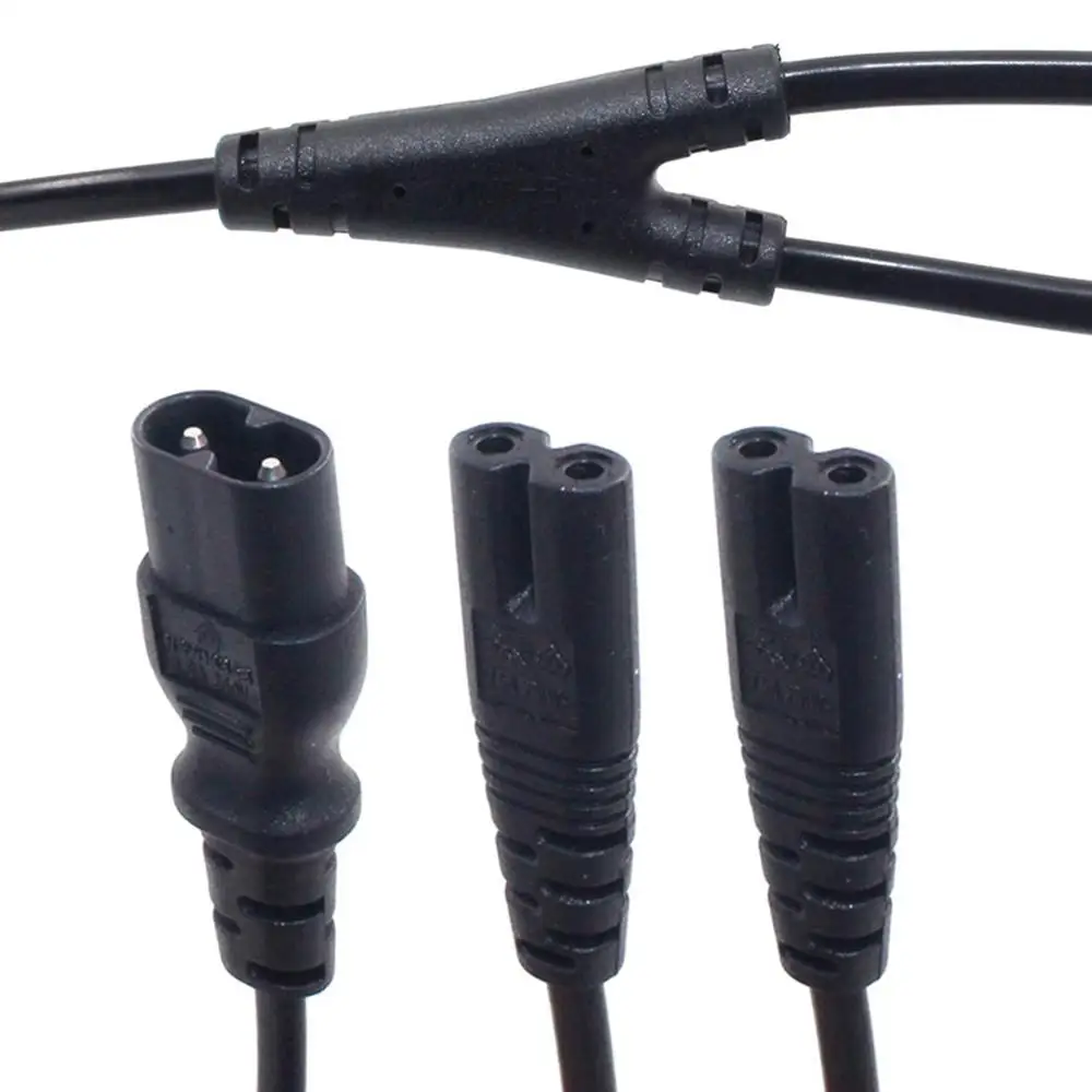 Кабель питания переменного тока IEC320 C8 в 2X C7 Y IEC цифра 8 штекер 2 гнезда 1 Out кабель