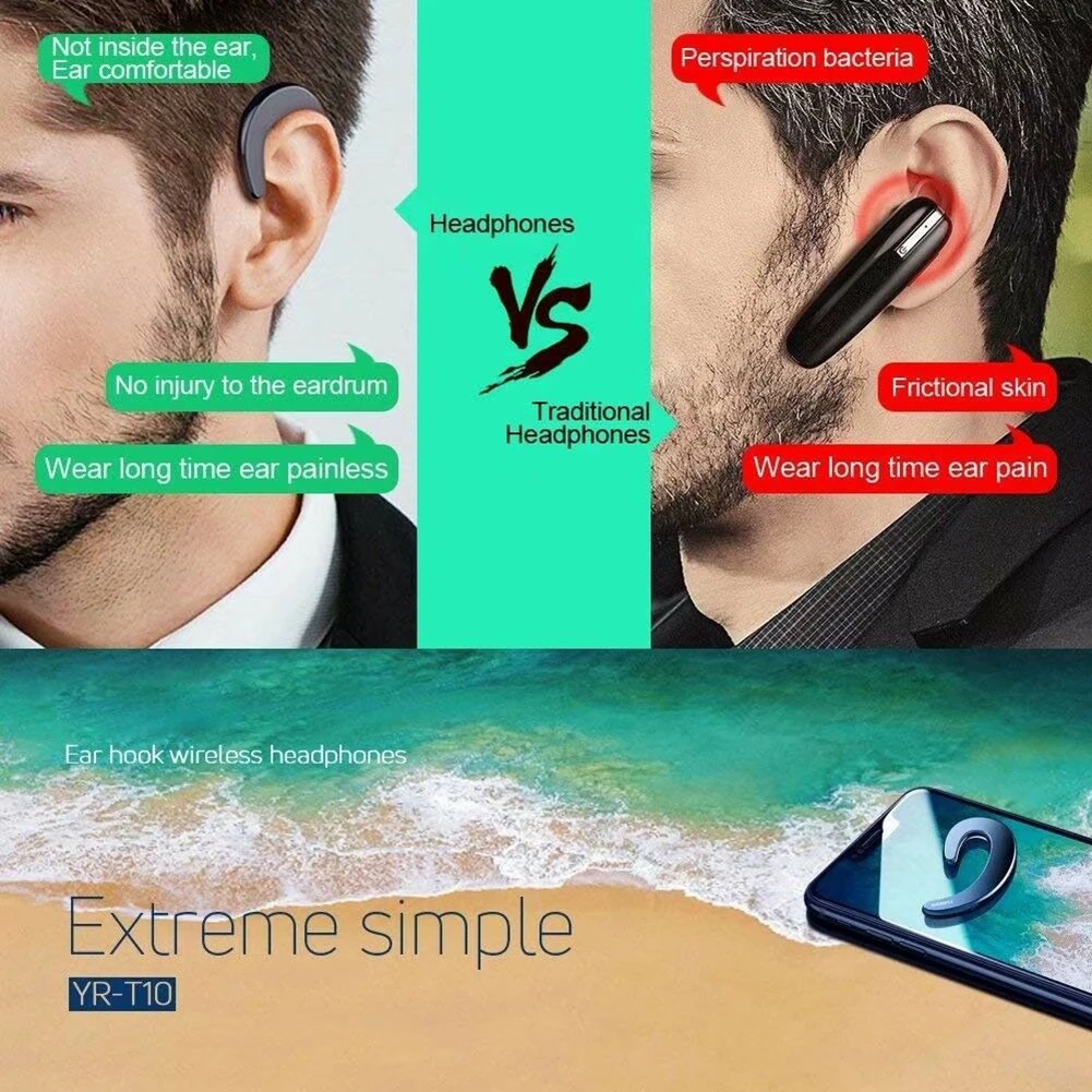 Беспроводные наушники Bluetooth с крючком безболезненная гарнитура для iPhone Xiaomi Samsung