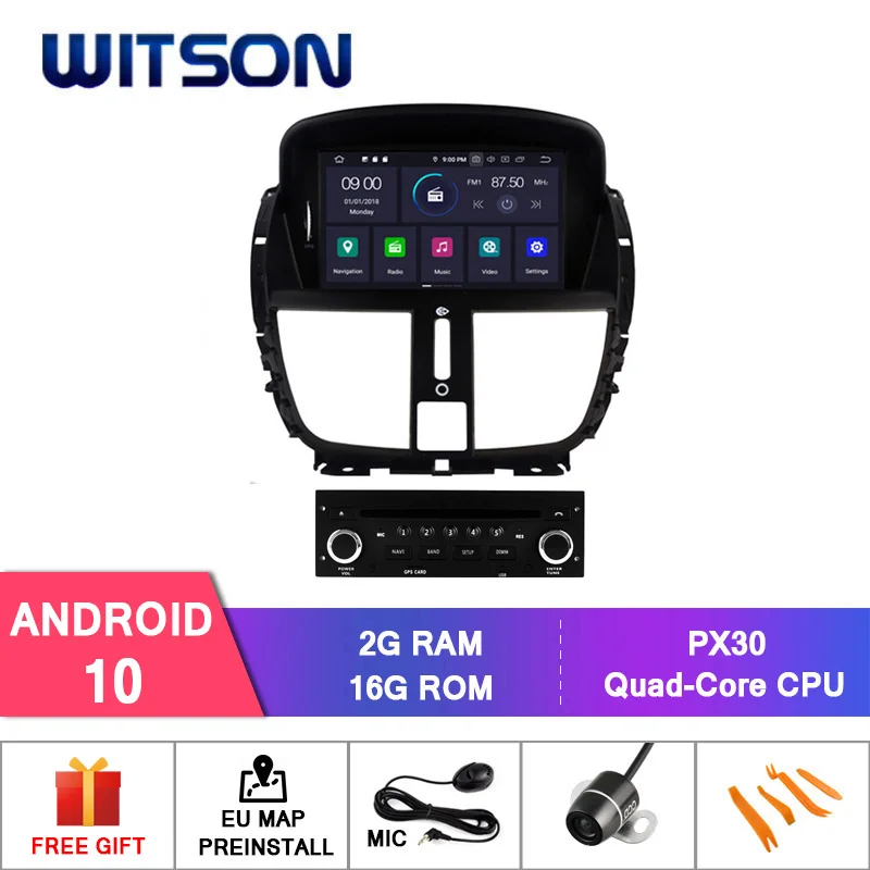 WITSON Android 10 0 IPS HD экран для PEUGEOT 207 207CC автомобильный DVD 4 Гб RAM + 64 FLASH 8 Octa Core DVR/WIFI DSP DAB OBD