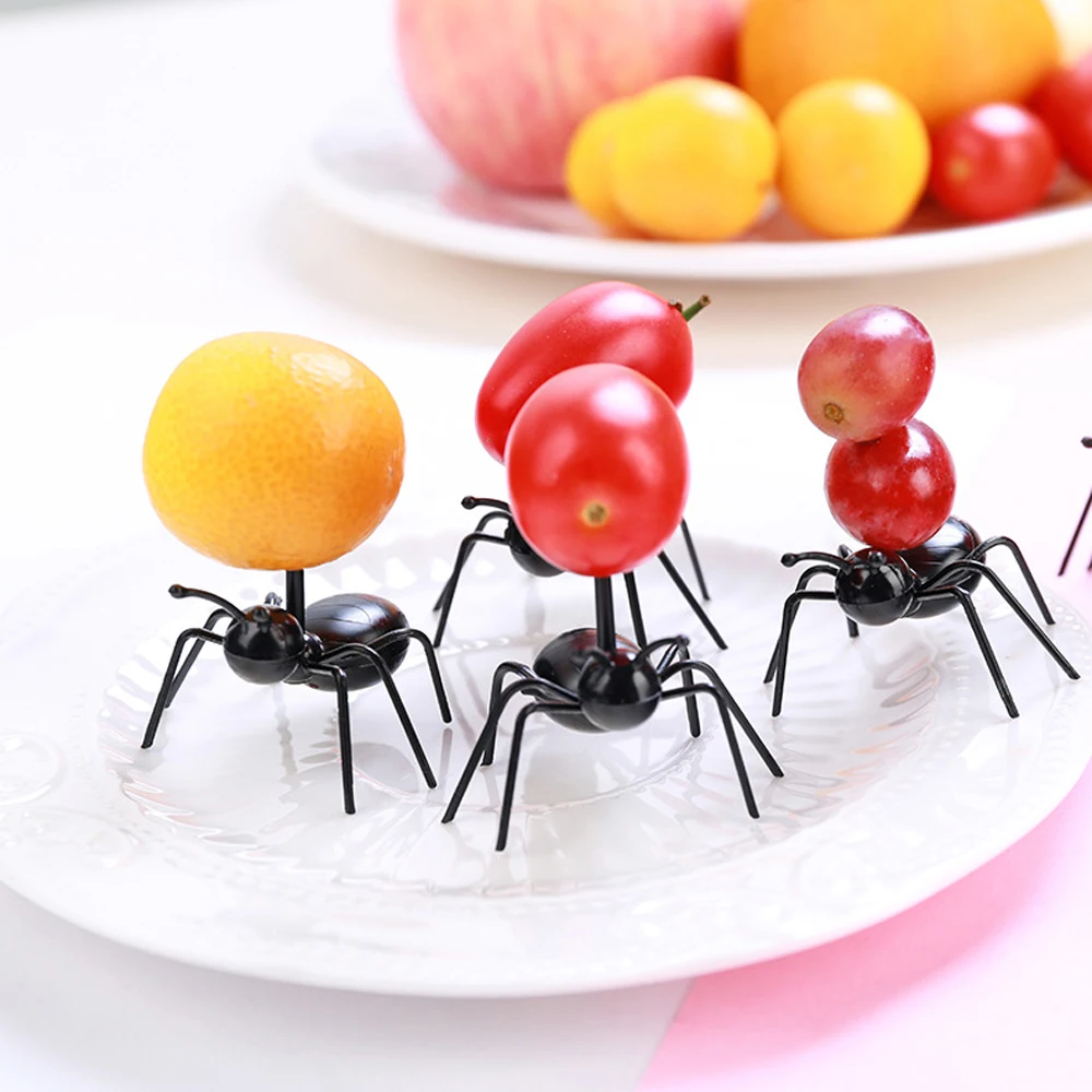 12Pcs/Set Food Picks Ant Stick Dessert Skewer Tableware Fruit Pick Tool Cutlery Forks Party Supplies Home Decoration |