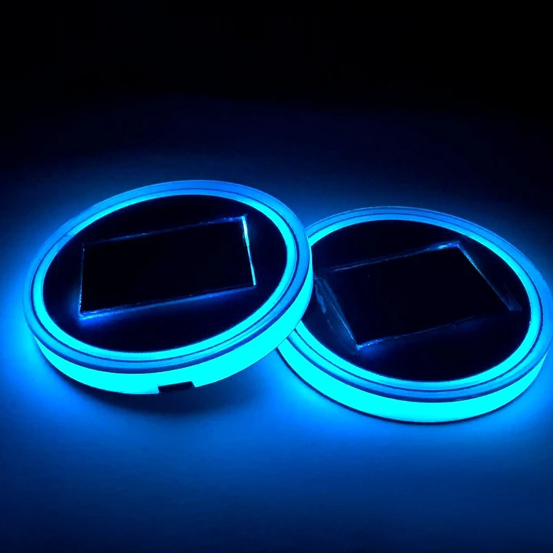 2 шт./компл. Универсальный светодиодный декоративный коврик для подстаканника в