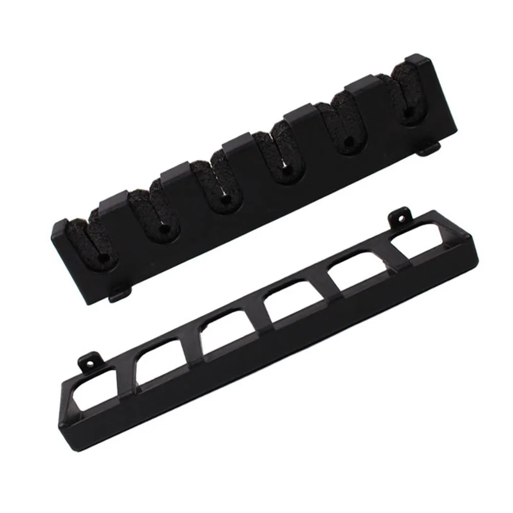 Wall Mount Rod Holder 6 Rods ABS Black Fishing Poles Foam Inserts Holder