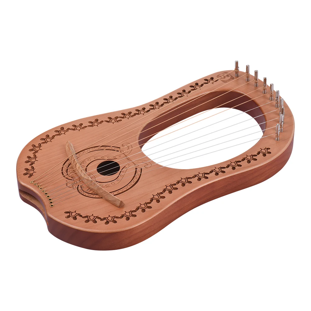 

10-String Wooden Lyre Harp Metal Strings Maple Wood Topboard Mahogany Backboard String Instrument with Carry Bag WH-11