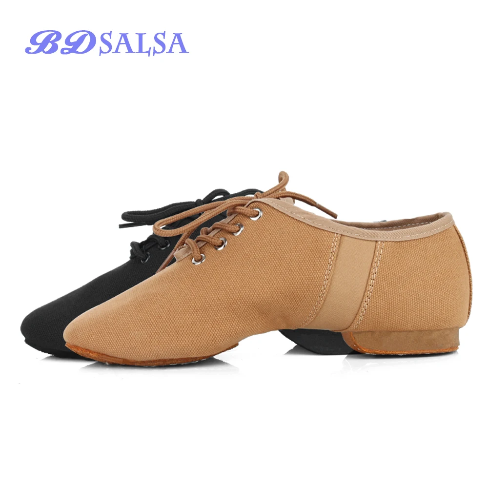 Professional Ballet Body Shoes Adult Jazz Dance Shoes Soft Bottom Breathable Cat Claw Indoor Teacher Exercise Shoes Canvas Lace