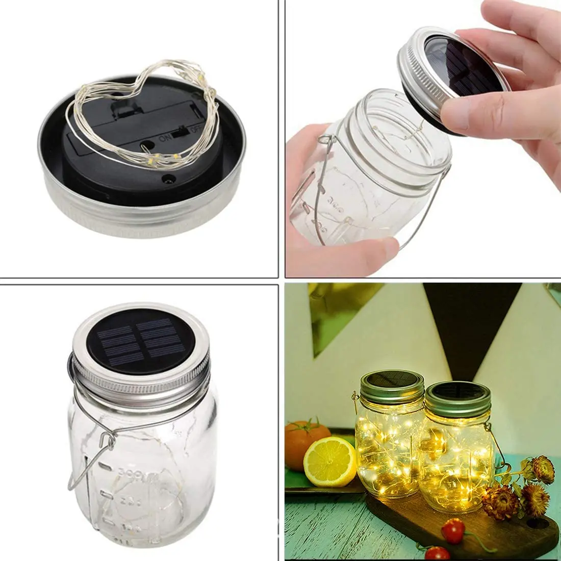 Водонепроницаемый подвесной светильник Mason Jar светодиодная лента на солнечной