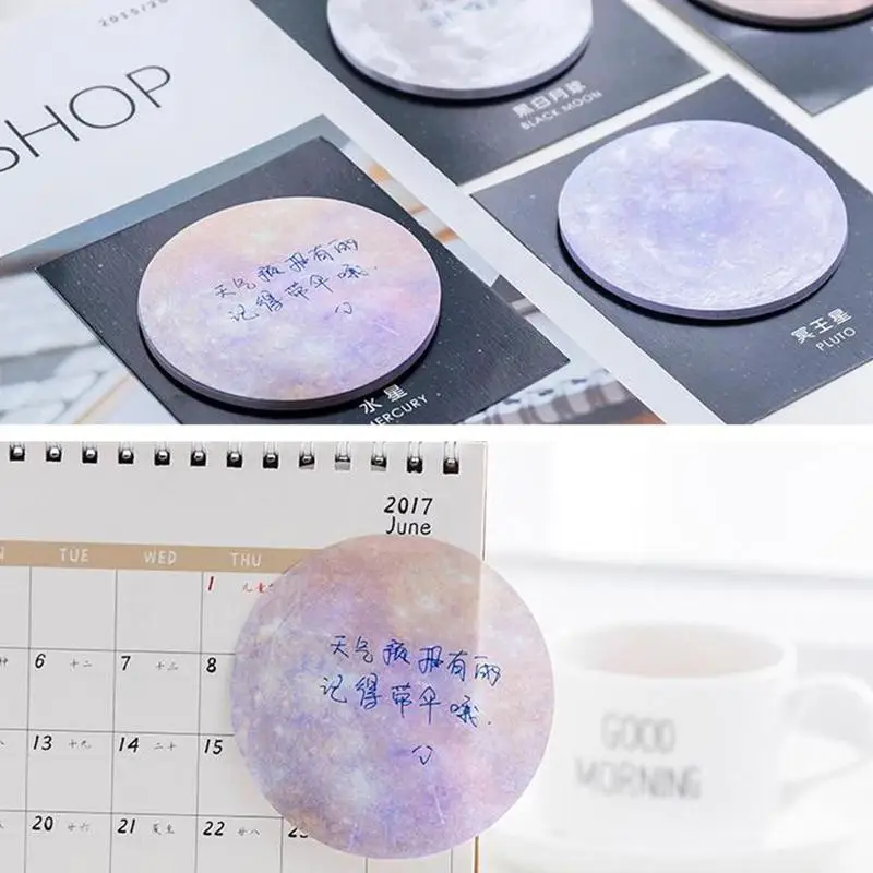 

Self-adhesive Creative Round Planet Earth Mars Series Notepad Sticker Stationery Paper Office Label Paper Delicate Supplies B3E7
