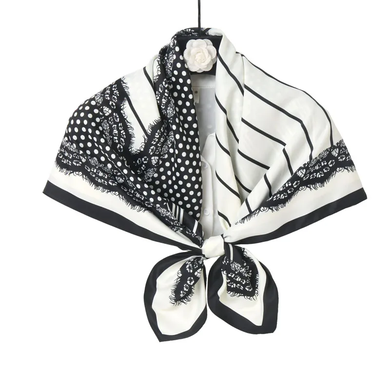 

2021 простой шарф Женская Сексуальная кружевная шаль модный квадратный шарф 90*90 см декоративный женский головной убор шаль