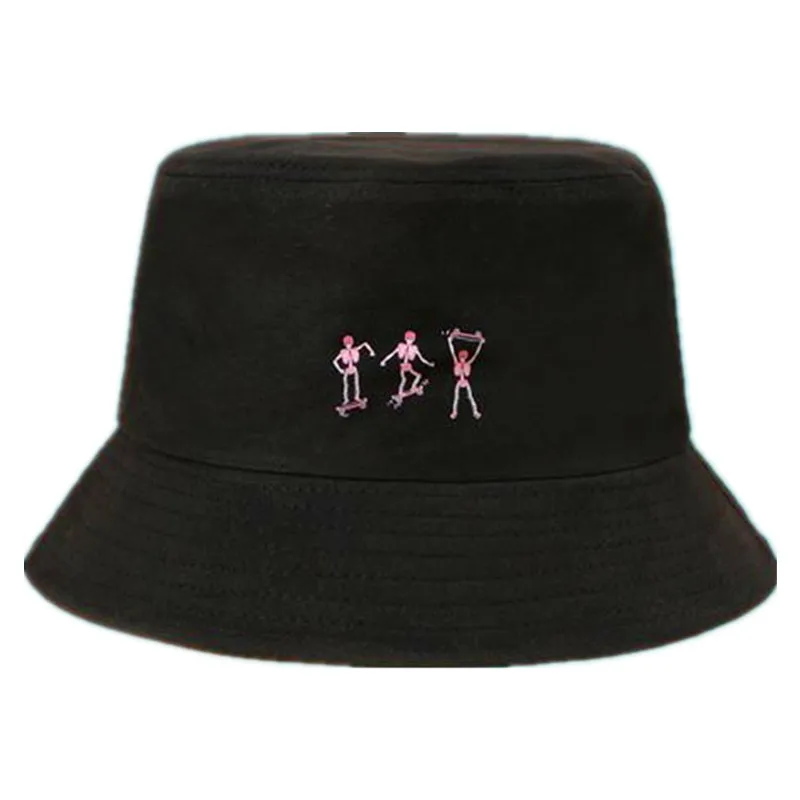 

Pink Skull Cotton Bucket Hat Fisherman Hat Outdoor Travel Hat Sun Cap Hats for Men and Women 31