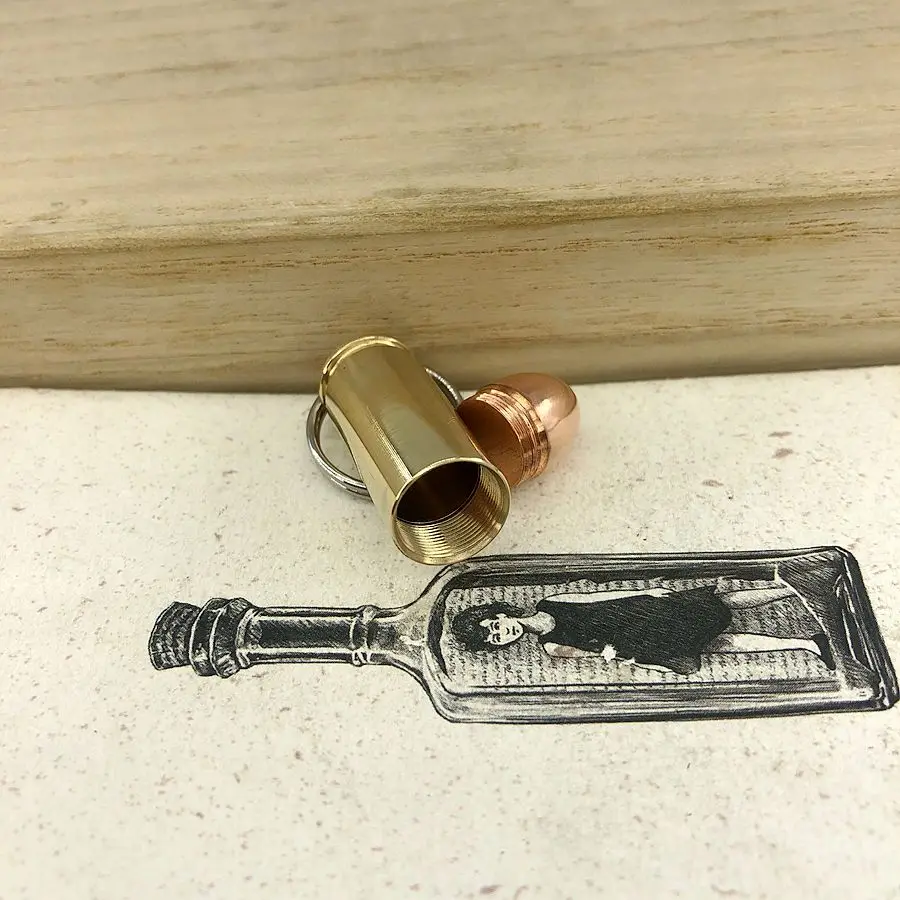 На открытом воздухе аварийное Выживание EDC латунные медные в форме пули бутылка