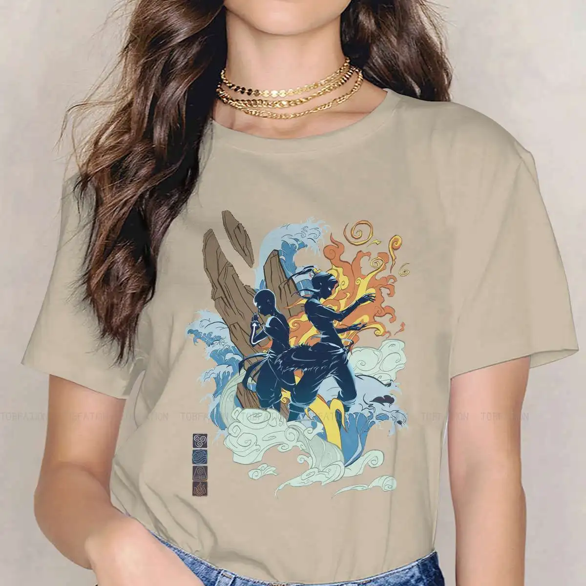 

Две новейшие футболки Аватара Последний Airbender женский стиль 4XL Футболка с круглым вырезом оверсайз
