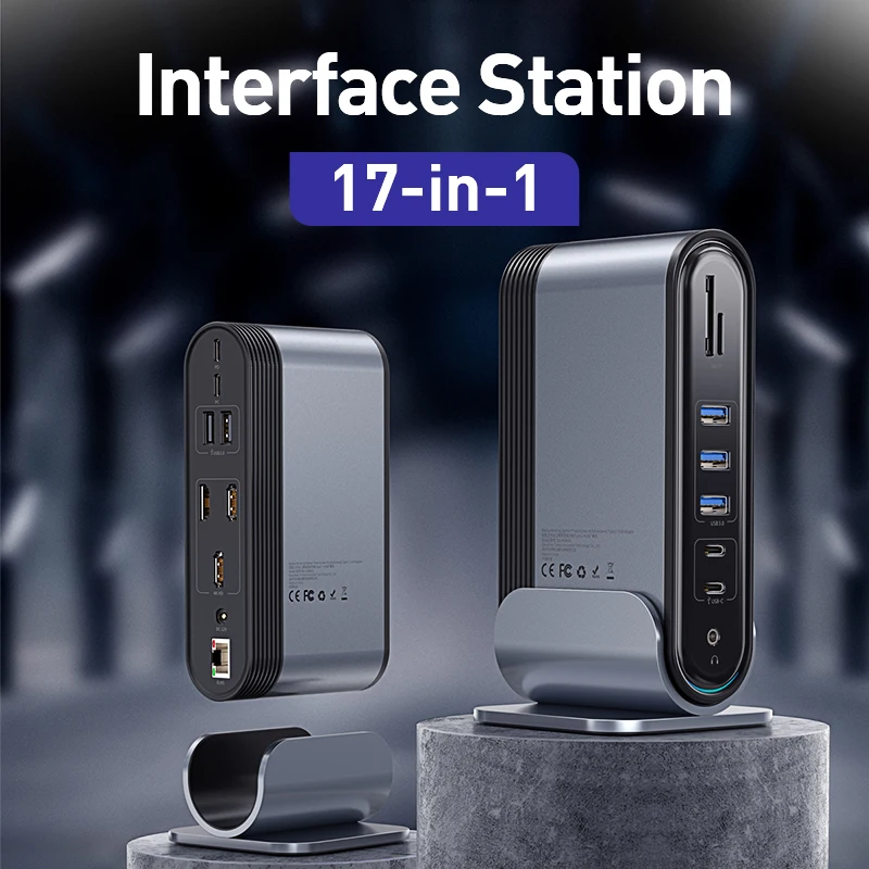 Док-станция Baseus usb-c 17 в 1 USB 3 0 2 PD RJ45 VGA HD экрана | Компьютеры и офис