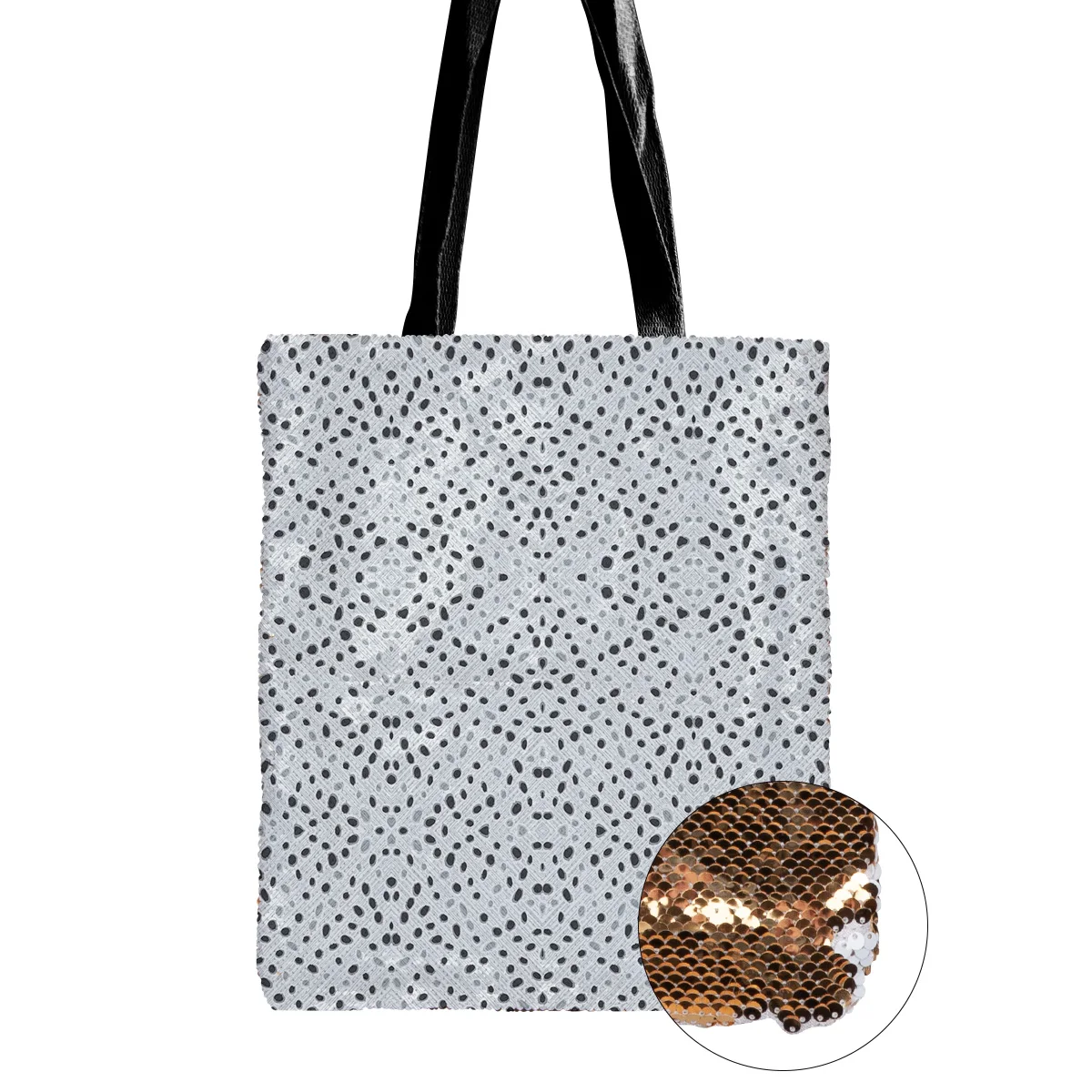 Черно белая сумка через плечо с леопардовым принтом новая холщовая Двусторонняя