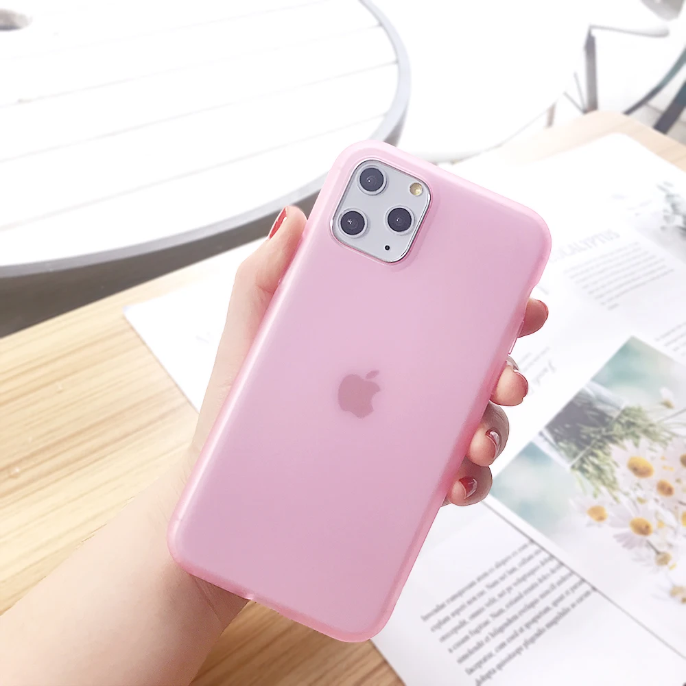 Прозрачный яркий однотонный чехол для телефона для iPhone 11 Pro Max X XR XS Max 6 6S 7 8 Plus Мягкая силиконовая задняя крышка на весь корпус Coque - Цвет: T4
