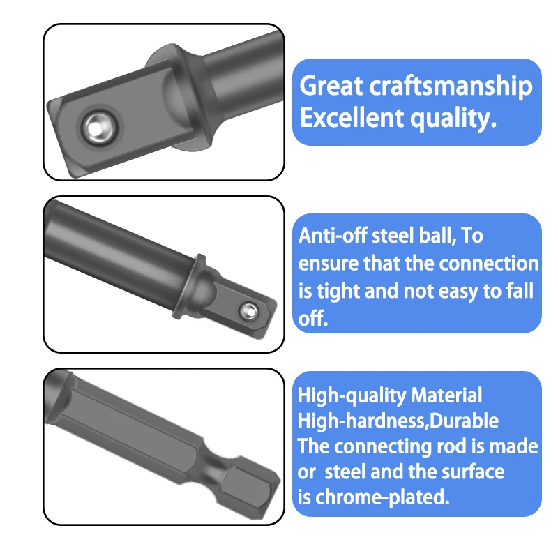 3 шт. набор адаптеров для розеток удлинитель питания 1/2 &quot1/4&quot 3/8 &quot инструментов