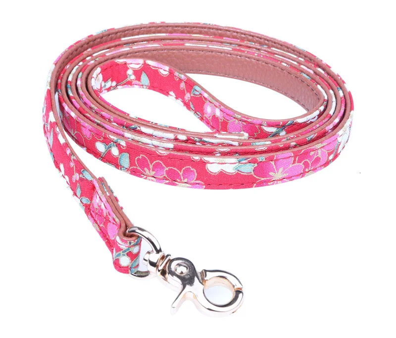 Pawstrip принцесса лук ошейник для собак цветочный принт поводок для собак набор 1,3 см ширина Регулируемый Маленький шарф для щенка ошейник