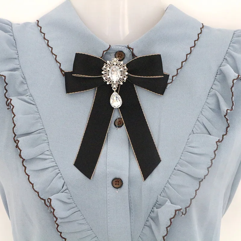 Модные ручной работы стразы декоративная брошь-бант платье рубашка ткань лента