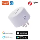 Умная розетка Tuya Zigbee, беспроводной Таймер с дистанционным управлением через приложение, работает с Alexa Google Home, 15 А