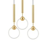 new modern led ring pendant lights fixture luminaire bedroom hanging lamps decoration lighting gold droplight kitchen nordic