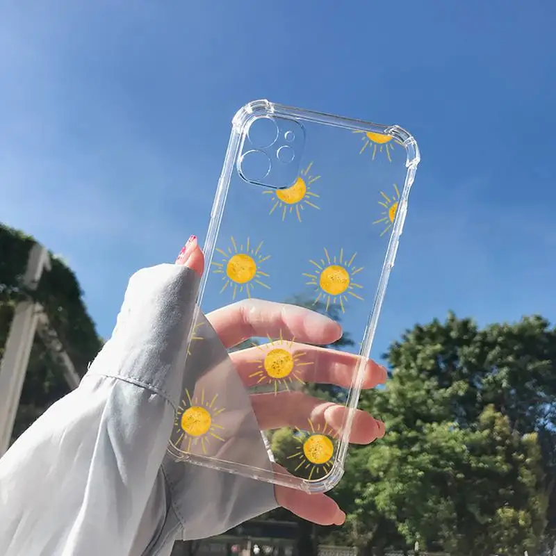 

Sun art aesthetics Phone Case Transparent for Clear iPhone 11 12 8 7 6 6S XS MAX Plus X 5S SE 2020 XR mini pro