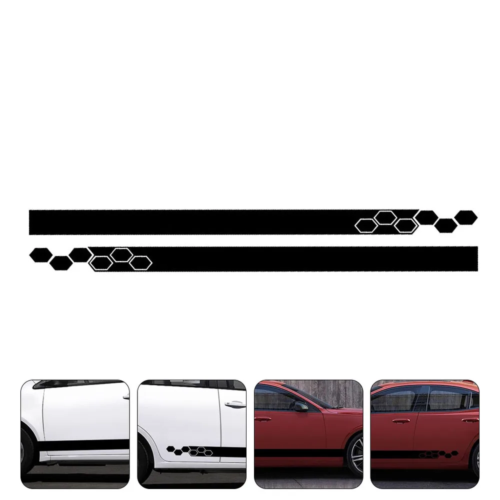 1 комплект в стиле автомобиля Стикеры кузова гоночных Боковая дверь полосатые