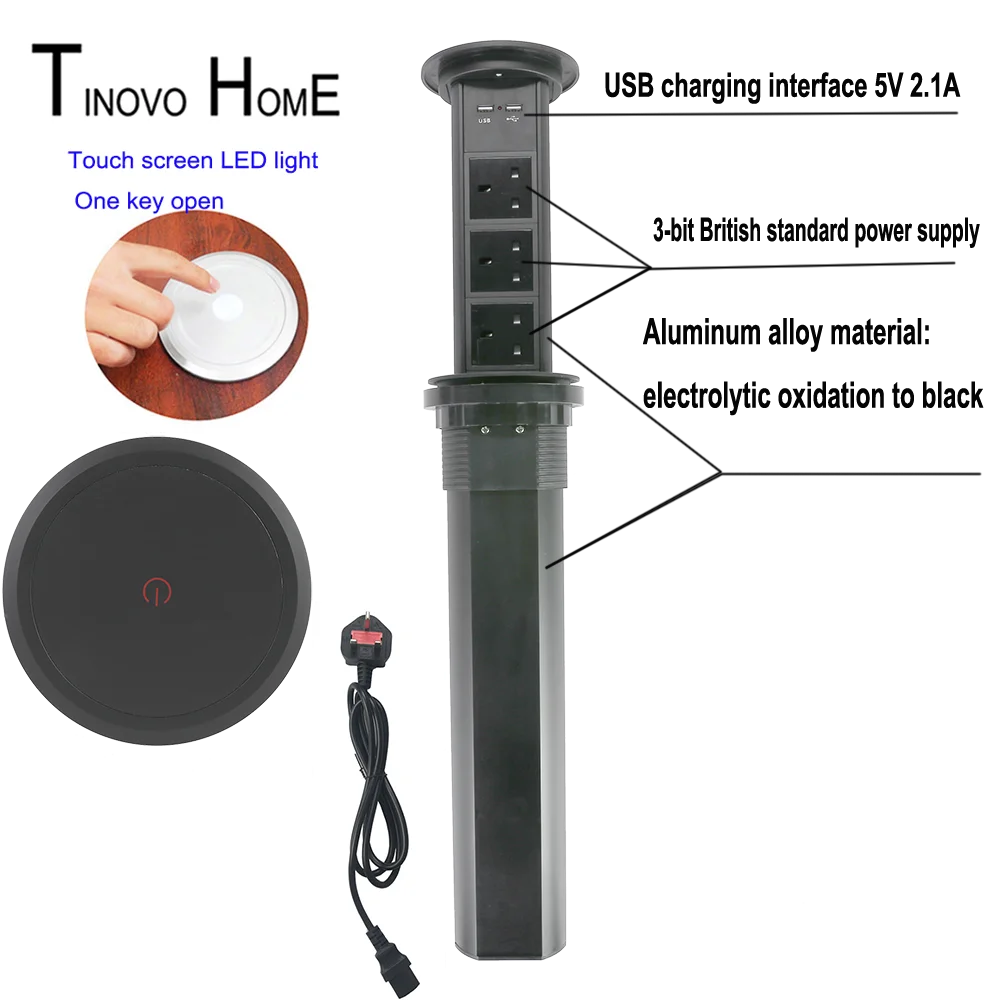 Штепсельная Вилка UK Настольная розетка/сенсорный экран Интеллектуальная