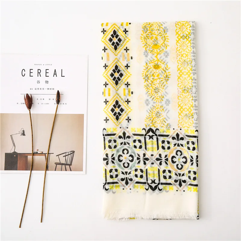 Новый 10 шт. шарф женский красивый геометрический полосатый шейный шаль шали и