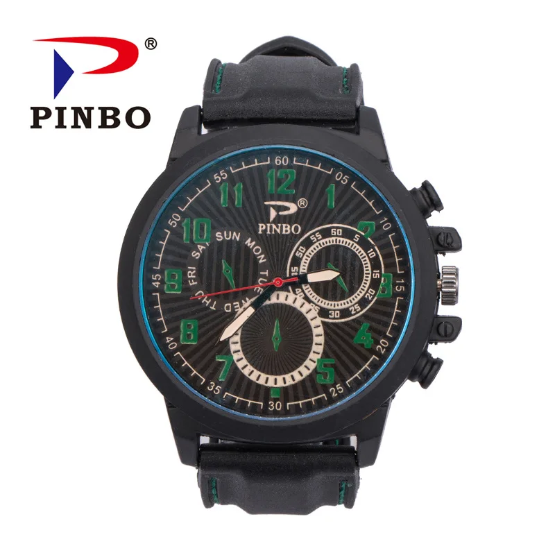 

Fashion Large Dial Men's Sports Silicone Watch Trendy Fake Three-Eye Student Watch Men's Watch unique watch