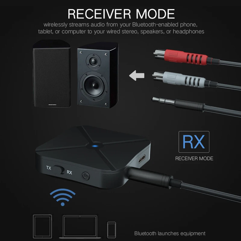 2 в 1 беспроводной Bluetooth 4 аудио приемник передатчик для ТВ 3 5 мм AUX адаптер
