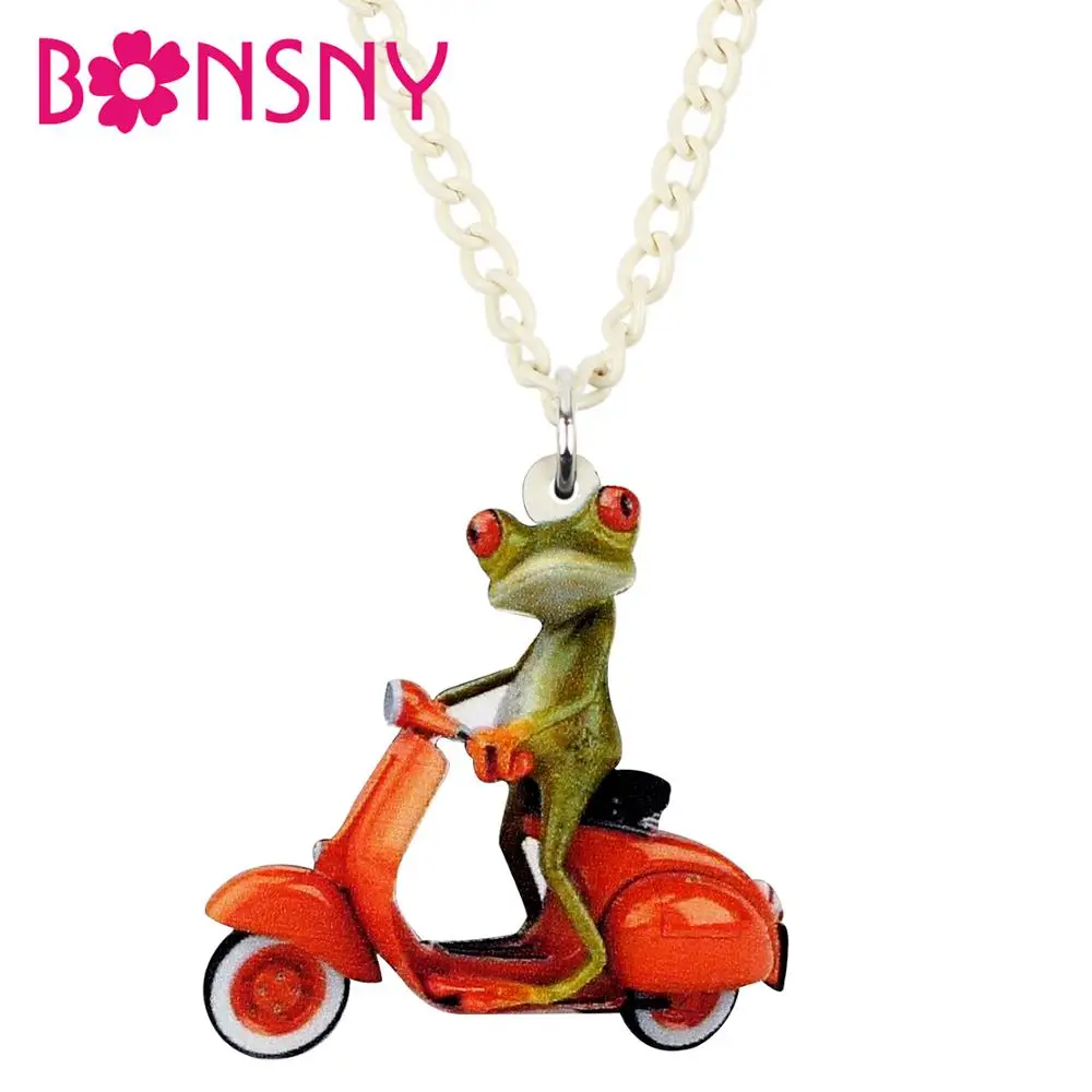 Bonsny акриловые аниме езда ожерелье лягушка подвесная цепь чокер Животное