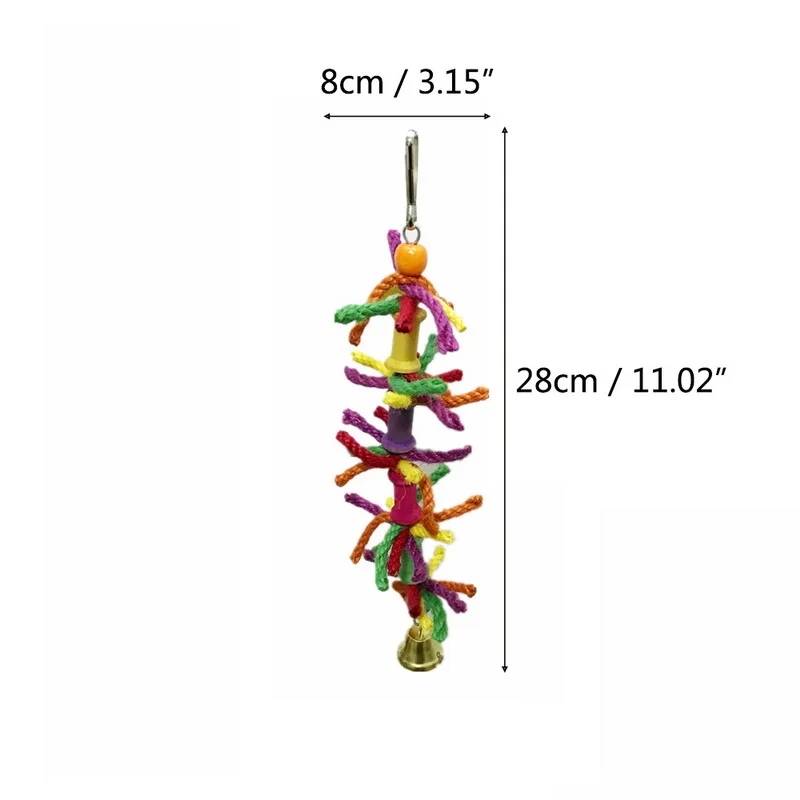 Parrot Toys Hanging Bell for Parrots Bird Squirrel Funny Chain Swing Toy Pet Supplies Climb Chew | Дом и сад