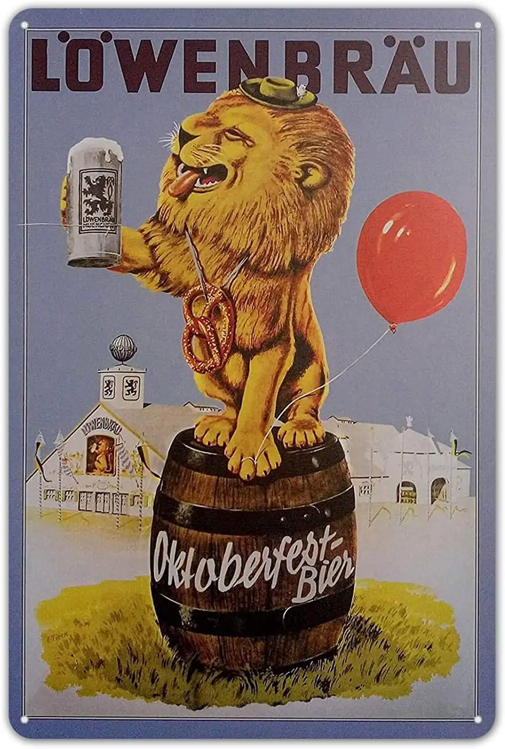 

Комнатный постер Lowenbrau для улицы, мужская пещера, кафе, таблички, винтажные жестяные знаки для пива, Настенный декор, металлический знак, 8x12 д...