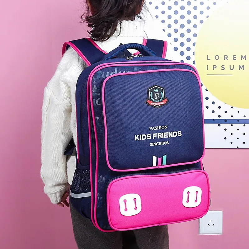 

2020 British style children orthopedic backpack for teen boys girls Large capacity nylon school bags mochila escolar schoolbags