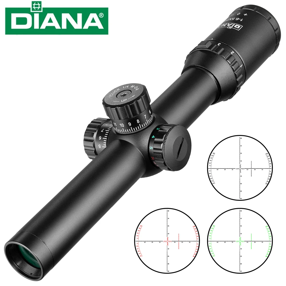 Диана 1 6.5X24 HD крест оптический зеленый красный подсветкой тактическое зеркало