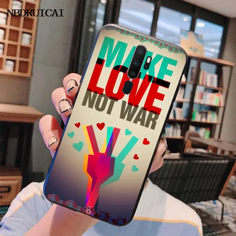 CUTEWANAN Make Love Not War DIY чехол для телефона с рисунком Oppo A5 A9 2020 Reno Z Realme5Pro R11 | Мобильные