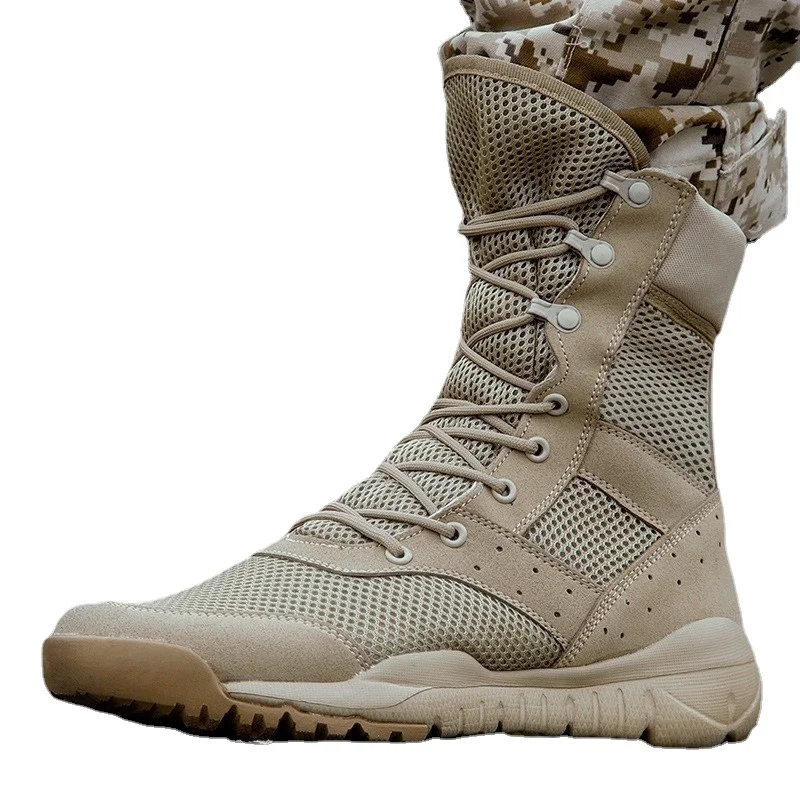 35 48 size men women ultralight outdoor climbing shoes tactical training military summer breathable mesh hiking desert boot