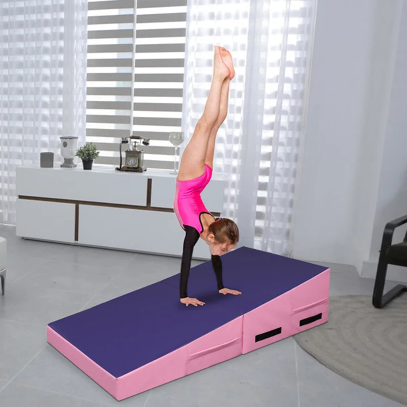 

Indoor Fitness Equipment Folding Trapezoid Shape Yoga Mat Thick Carpet for Fitness Gymnastics Body Shape Training Portable